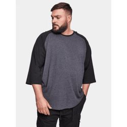 sportliches Urban Classics Herren T-Shirt 200 g/m² mit Baumwolle Grau/Schwarz