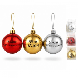 Stern Fabrik Weihnachtskugel Spardose mit Spruch 5,5 cm 6fach sortiert