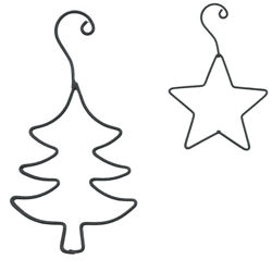 Stern Fabrik Weihnachtsanhänger aus Metall, 14 cm, 2er-Set, sortiert
