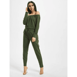 stilvolles DEF Damen Kleid Stretch mit Baumwolle Khaki