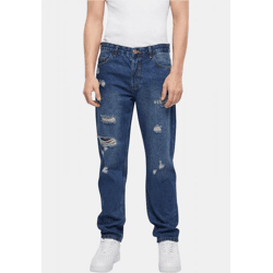 stylische 2Y Premium Herren Jeans Straight Fit Stretch Reißverschluss mit Baumwolle Blau