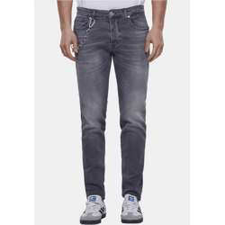 Stylish 2Y Premium Men's Stretch Jeans with Zipper Pockets, Cotton, Gray