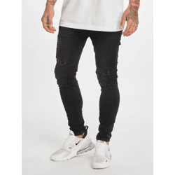 stylische DEF Herren Jeans Slim Fit Taschen mit Baumwolle Schwarz