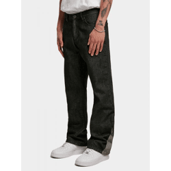 stylische Urban Classics Herren Jeans Straight Fit Reißverschluss 390 g/m² Schwarz