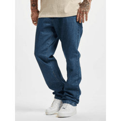 stylische URBAN CLASSICS Herren Jeans Straight Fit Reißverschluss Taschen Blau
