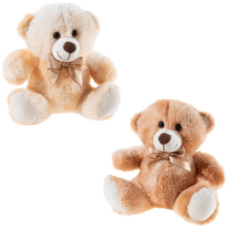 Teddy Bär creme sitzend mit Schleife - 2-fach sortiert - Plüschtier 20 cm