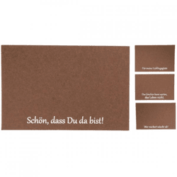 Tischset mit deutschem Spruch Filz braun 45 x 30 cm 4 Stück sortiert