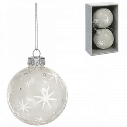 Transparente Weihnachtskugel, 8 cm, 2 Stück