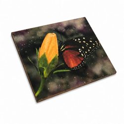 Untersetzer Schmetterling Glühwürmchen Holz 10 x 10 cm