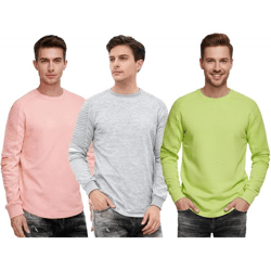 Urbanes Sweatshirt für Herren mit geripptem Ärmeldesign Pullover Sweater 19056 in Rosa, Grau oder Grün