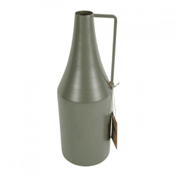 Vase Flasche Metall grün 29 cm