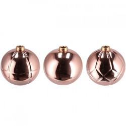 Vase Weihnachtskugel kupferfarben 19 cm 3 Stück sortiert
