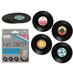 Vinyl-Schallplatte Untersetzer - 4-fach sortiert - 11 cm