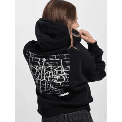 Soft Dangerous DNGRS Women's Hoodie with Ribbed Cuffs and Hood, 300 g/m², Black