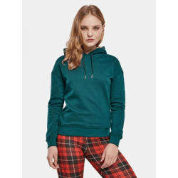 Soft Urban Classics Women's Hoodie with Drawstring and Ribbed Cuffs, 300 g/m², Cotton Blend, Green