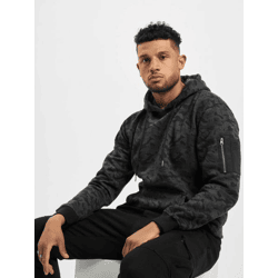 Soft URBAN CLASSICS Men's Hoodie with Drawstring and Zipper, 280 g/m², Cotton Camouflage