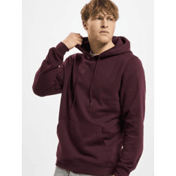 Soft Urban Classics Men's Hoodie with Drawstring and Ribbed Cuffs, 300 g/m², Cotton Blend, Bordeaux Red