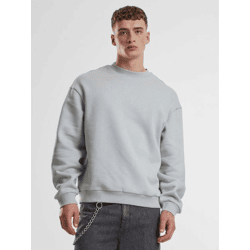 weiches URBAN CLASSICS Herren Sweatshirt Rippbündchen 330 g/m² mit Baumwolle Grau