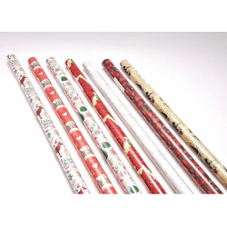 Weihnachtsgeschenkpapier - 6-fach sortiert - 2 m x 70 cm
