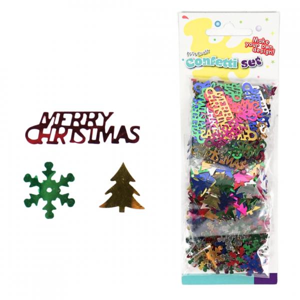 Weihnachtskonfetti metallisch 3 x 7 Gramm