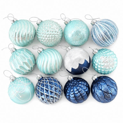 Weihnachtskugel aus Glas, 6 cm, 12 Stück, gemischt
