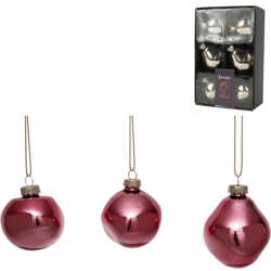 Xmas by Moos Weihnachtskugeln rosa 6 cm 6 Stück.