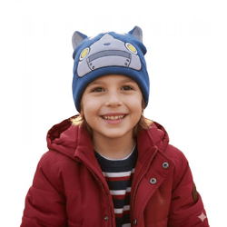 Yo-kai Watch Robonyan Beanie Strick-Mütze Kinder Kopfbedeckung mit Ohren KC302488YKW Blau