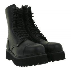 zeitlose Unisex Brandit Phantom Echtleder-Stiefel mit markanter Plateausohle Rangerstiefel Schnür-Boots 2. Wahl – kleine Schönheitsfehl