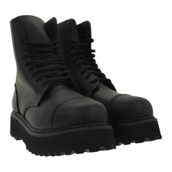 zeitlose Unisex Brandit Phantom Echtleder-Stiefel mit markanter Plateausohle Rangerstiefel im Military-Stil Schnür-Boots 2. Wahl – klein