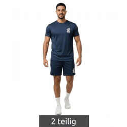 2-teiliges ON THAT ASS Reno Herren Sport-Set Performance Set Gym Outfit mit T-Shirt & Shorts Navy