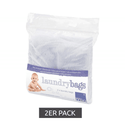 2er Pack Bambino Waschnetz zum Waschen gebrauchter Windeln Wäschebeutel Weiß