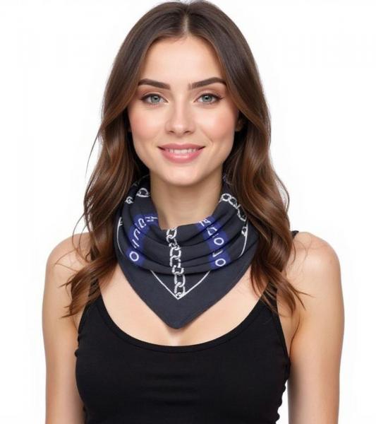 2er Pack DELMAO Halstuch mit verschiedenen Mustern Alltags-Tuch 8168 3644 Wei&szlig;/Schwarz/Rot