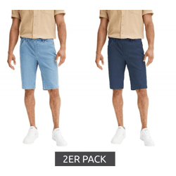 2er Pack Herren Shorts kurze Denim-Hose im 5-Pocket Style Jeans-Hose Regular-Fit 941019 Blau/Dunkelblau