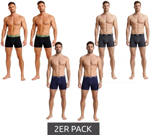 2er Pack Jeep Basic Boxer Herren Boxer-Shorts Baumwoll-Unterhose Unterw&auml;sche I101545-001 Schwarz, Dunkelgrau oder Dunkelblau