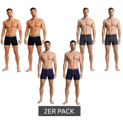 2er Pack Jeep Basic Boxer Herren Boxer-Shorts Baumwoll-Unterhose Unterwäsche I101545-001 Schwarz, Dunkelgrau oder Dunkelblau