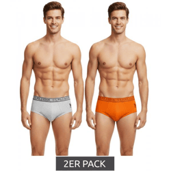 2er Pack U.S. POLO ASSN. Premium Herren Slips Unterhose nachhaltige Unterwäsche 180 g/m² 134 68263 53696 501 Orange/Grau Melange