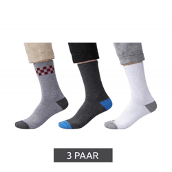 3 Paar SCOTCH & SODA Herren Terry-Crew-Socken Alltags-Strümpfe Baumwoll-Socken Größe 41-46 Business-Socken SS43491 095 Grau/Weiß/Dunkel