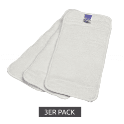 3er Pack Bambino Mio Baby Klein-Kinder Saugeinlage mit Stay-dry Oberschicht wiederverwendbare Stoffwindel-Einlage Weiß 