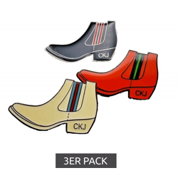 3er Pack Calvin Klein Unisex Anstecknadeln im Boots-Design Edelstahl-Pins-Up Emaille-Broschen KJJNDH300100 Schwarz/Orange/Beige