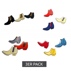 3er Pack Calvin Klein Unisex Anstecknadeln im Boots-Design Edelstahl-Pins-Up Emaille-Broschen KJJNDH300 Schwarz, Orange, Beige, Rot, Braun,