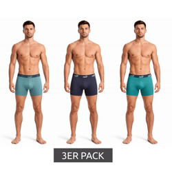 3er Pack PUMA Basic Boxer Herren Boxer-Shorts Baumwoll-Unterhose Unterwäsche 100003547 4470 Dunkelblau/Türkis/Petrol