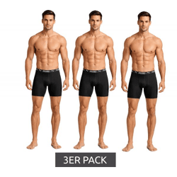 3er Pack PUMA Herren Unterziehshorts Long-Boxershorts Unterwäsche 701227283 001 Schwarz