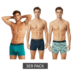 3er Pack SCOTCH & SODA Herren Boxershorts mit Baumwoll-Stretch Unterwäsche Unterhose SSSP25M166645-422 Türkis/Blau/Schwarz