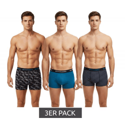 3er Pack SCOTCH & SODA Herren Boxershorts mit Baumwoll-Stretch Unterwäsche Unterhose SSSP25M166645-430 Blau/Schwarz/Bunt