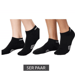 5 Paar umbro Herren und Damen Sport Socks Sneaker-Socken Strümpfe Oeko-Tex Standard 100 Schwarz