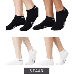 5 Paar umbro Herren und Damen Sport Socks Sneaker-Socken Strümpfe Oeko-Tex Standard 100 in Schwarz oder Weiß