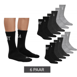 6 Paar SCOTCH & SODA Herren 1/2-Terry High-Quarter-Crew-Socken Alltags-Socken Business-Socken Größe 41-46 SS43513-001 Schwarz, Grau, Dunk