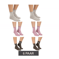 6 Paar SCOTCH & SODA Damen 1/2-Frottee Quarter-Crew-Socken Alltags-Socken Business-Socken Größe 35.5-39.5 SS123682 284 Beige, Rosa, Braun