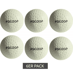 6-Pack of SCOOP X-Treme Hockey Street Balls with Dimple Design - Hockey Ball Sports Equipment NL266447 White