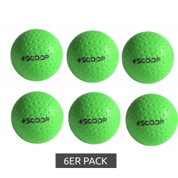 6-Pack of SCOOP X-Treme Hockey Street Balls with Dimple Design - Hockey Ball Sports Equipment NL266445 Green